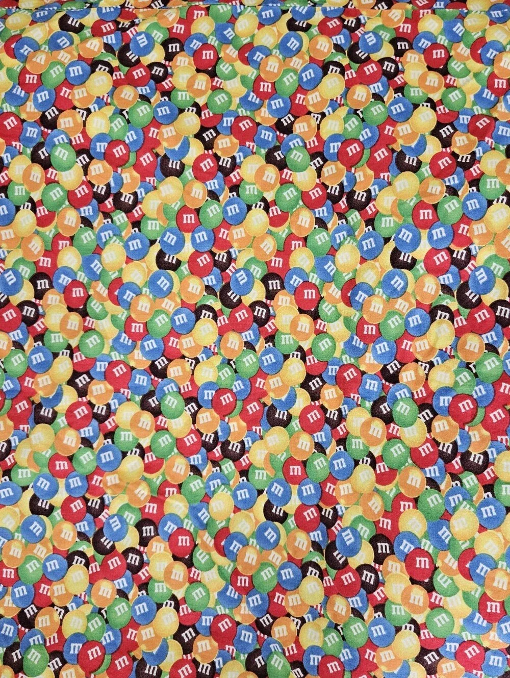 VTG m&m's Chocolate Candy Size Bright Colors FULL Fitted Sheet 100% Cotton 2007